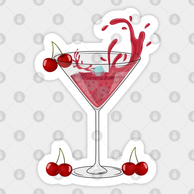 Cherry Juice Splash Sticker by Designoholic